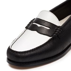 RE/DONE + Weejuns flat monochrome lizard loafers